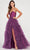 Colette By Daphne CL2023 - Strapless Ruffled A-line Evening Gown Evening Dresses 00 / Plum