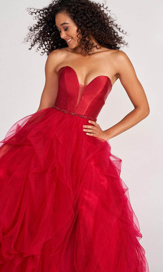 Colette By Daphne CL2023 - Strapless Ruffled A-line Evening Gown