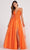Colette By Daphne CL2025 - Embellished A-line Prom Gown Ball Gowns 00 / Orange
