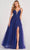 Colette By Daphne CL2025 - Embellished A-line Prom Gown Ball Gowns 00 / Sapphire