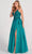 Colette By Daphne CL2025 - Embellished A-line Prom Gown Ball Gowns 00 / Turquoise