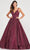 Colette By Daphne CL2030 - Shimmering Embroidered Tulle Ballgown Ball Gowns 00 / Plum