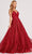 Colette By Daphne CL2030 - Shimmering Embroidered Tulle Ballgown Ball Gowns 00 / Scarlet