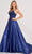 Colette By Daphne CL2033 - Embroidered Sleeveless Evening Dress Evening Dresses 00 / Navy