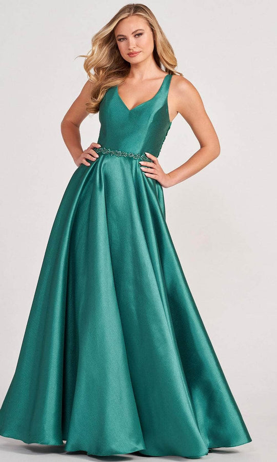 Colette By Daphne CL2034 - Laced V-Neck Evening Dress
