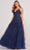 Colette By Daphne CL2044 - Sleeveless Feathered Evening Dress Evening Dresses 00 / Navy