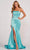 Colette By Daphne CL2045 - Glittering Strapless Prom Gown Evening Dresses 00 / Turquoise