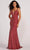 Colette By Daphne CL2070 - Shimmered V-Neck Evening Dress Evening Dresses 00 / Scarlett/Multi
