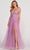 Colette By Daphne CL2074 - Appliqued V-Neck Evening Dress Prom Dresses 00 / Orchid