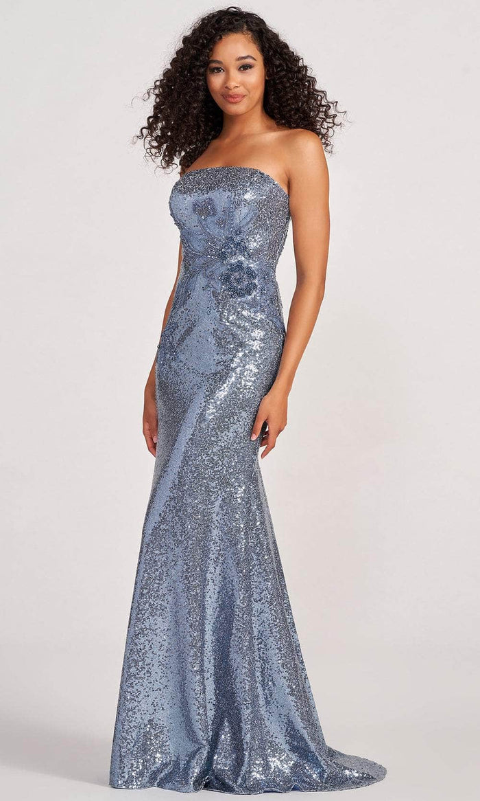 Colette By Daphne CL2075 - Model is wearing Steel Blue color. Prom Dresses 00 / Steel Blue
