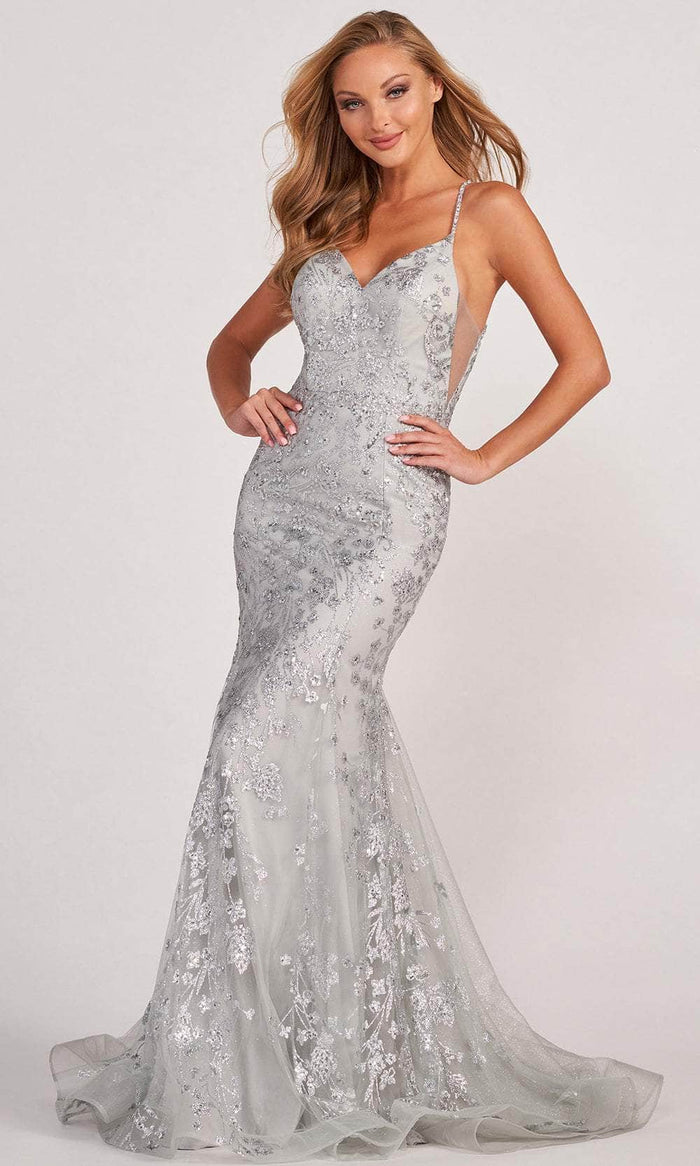 Colette By Daphne CL2076 - Embellished Sleeveless Prom Gown Prom Dresses 00 / Silver