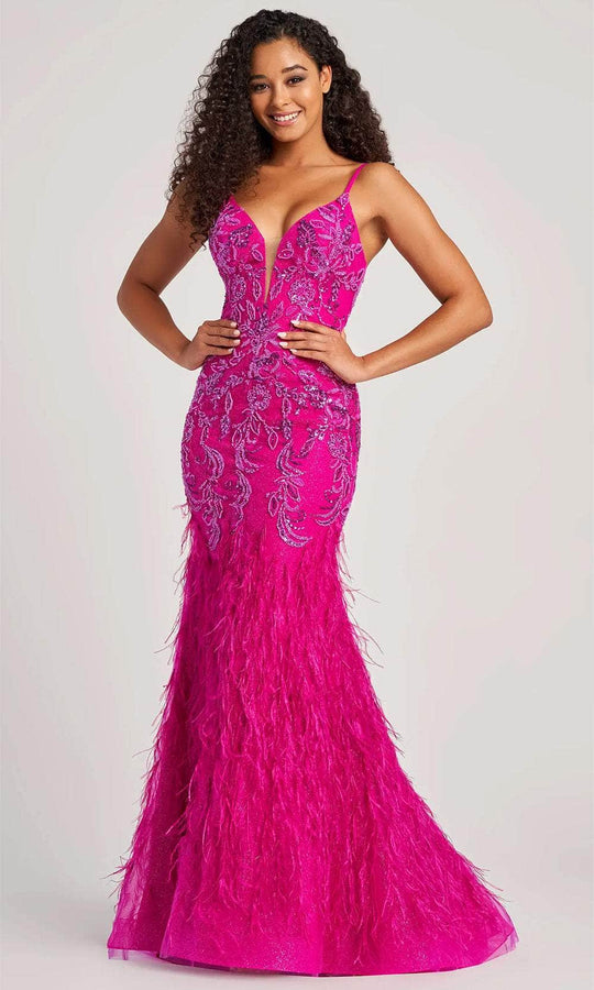 Colette By Daphne CL5103 - Feather Ornate Prom Dress