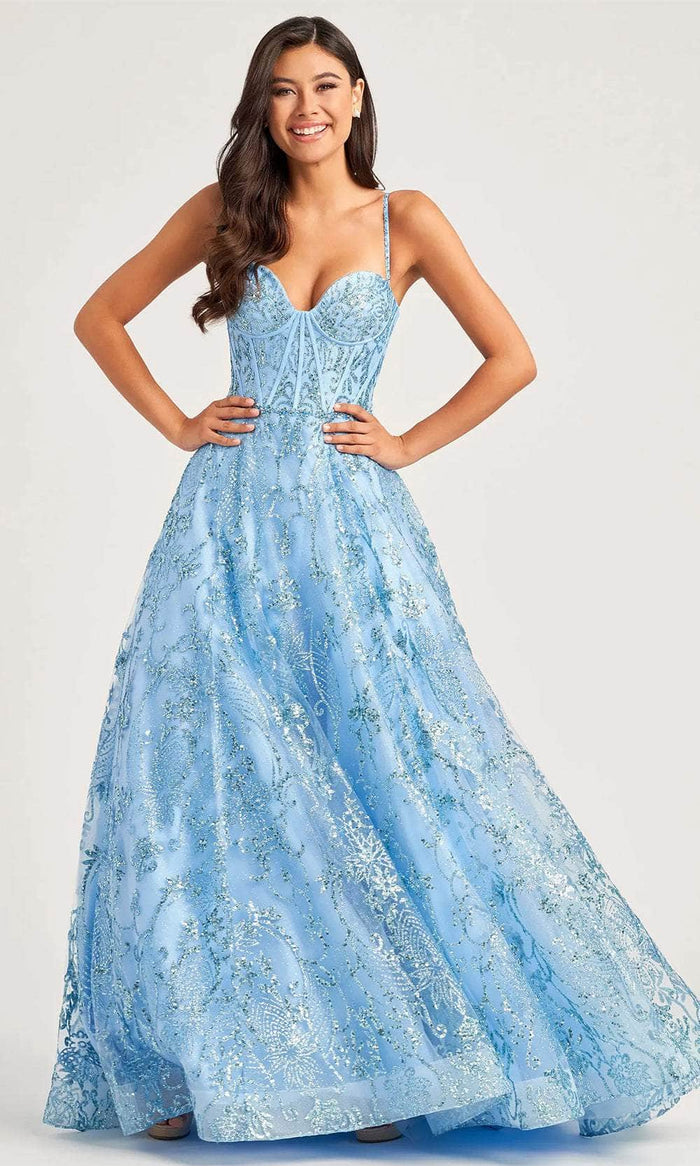 Colette By Daphne CL5117 - Shimmer Corset Prom Dress Prom Dresses 00 / Light Blue