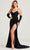 Colette By Daphne CL5119 - Spaghetti Strap Velvet Prom Dress Prom Dresses 00 / Black