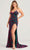 Colette By Daphne CL5119 - Spaghetti Strap Velvet Prom Dress Prom Dresses 00 / Jade/Berry