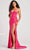 Colette By Daphne CL5119 - Spaghetti Strap Velvet Prom Dress Prom Dresses 00 / Pink