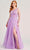 Colette By Daphne CL5124 - Applique High Slit Prom Dress Prom Dresses 00 / Lilac