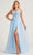 Colette By Daphne CL5124 - Applique High Slit Prom Dress Prom Dresses 00 / Sky Blue