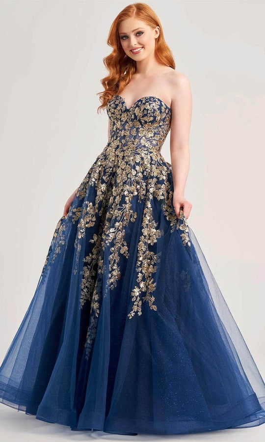 Colette By Daphne CL5136 - Lace Applique Corset Prom Dress