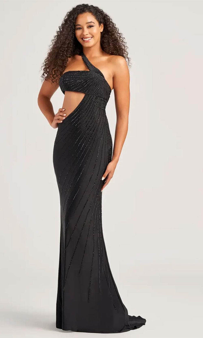 Colette By Daphne CL5139 - Beaded Cutout Prom Dress Prom Dresses 00 / Black