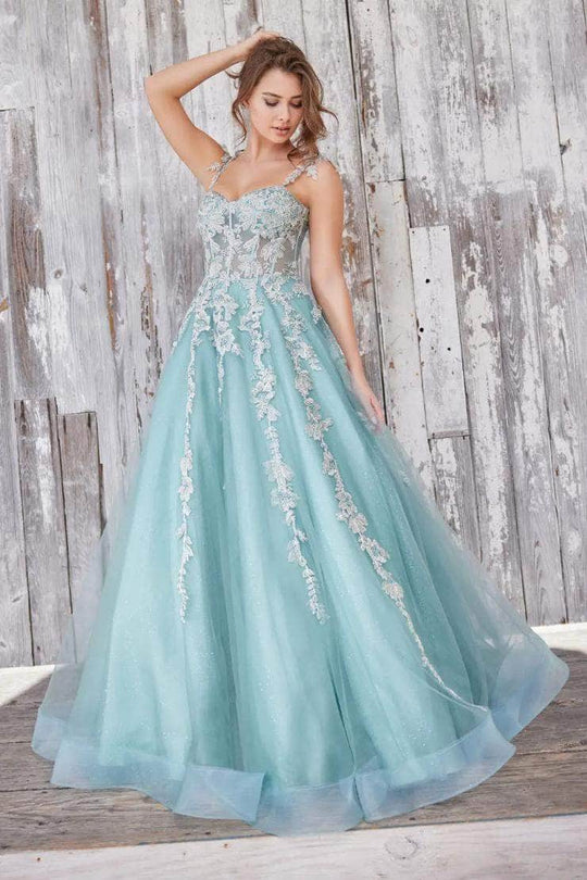 Colette By Daphne CL5165 - Glitter A-Line Long Gown