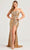 Colette By Daphne CL5196 - Embroidered Sequin Prom Dress Prom Dresses 00 / Gold/Silver