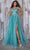 Colette By Daphne CL5197 - Strappy Glitter Prom Dress Prom Dresses 00 / Evergreen