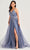 Colette By Daphne CL5197 - Strappy Glitter Prom Dress Prom Dresses 00 / Steel Blue