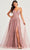 Colette By Daphne CL5197 - Strappy Glitter Prom Dress Prom Dresses 00 / Vintage Rose