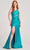 Colette By Daphne CL5207 - Cutout One Shoulder Prom Dress Prom Dresses 00 / Turquoise