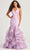 Colette By Daphne CL5234 - Floral Halter Prom Dress Prom Dresses 00 / Light Purple/Multi