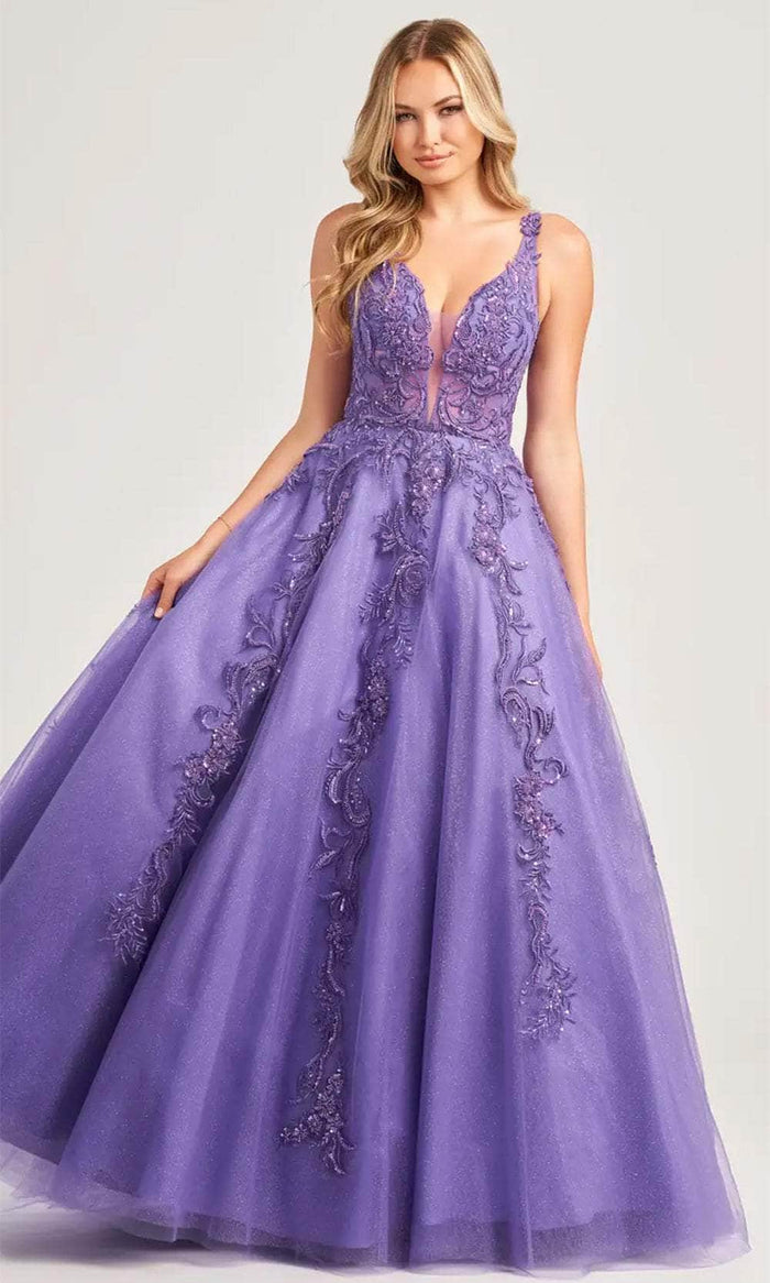 Colette By Daphne CL5261 - Sleeveless Beaded Prom Dress Prom Dresses 00 / Amethyst