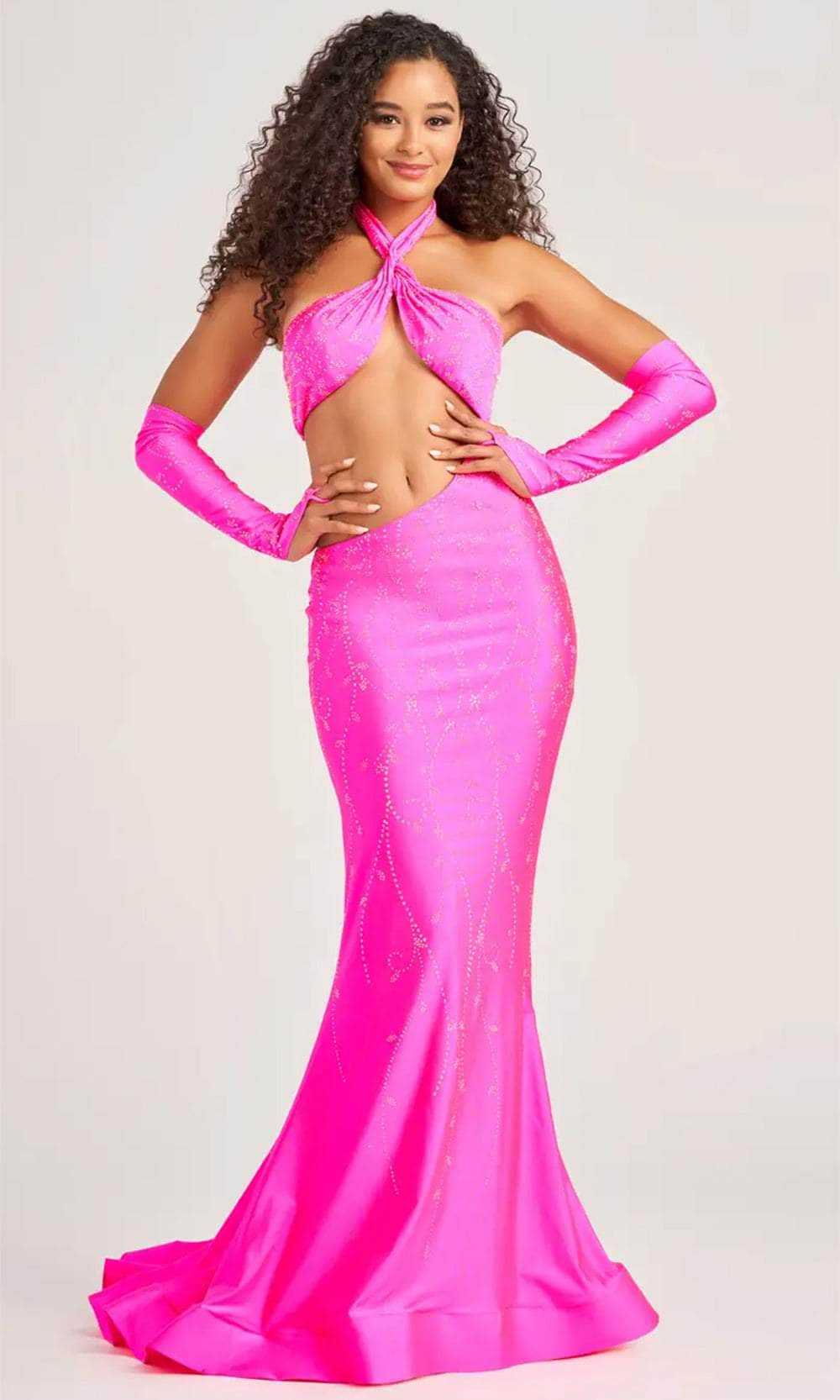 cross halter prom dress Criss-cross Chartreuse Ruched A-line Halter Sleeveless Long Prom Dress, Peacock / 0