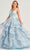 Colette By Daphne CL5273 - Flounce Skirt Prom Dress Prom Dresses 00 / Ice Blue/Multi