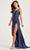 Colette By Daphne CL5278 - Ruched Front Skirt Prom Dress Prom Dresses 00 / Navy Blue