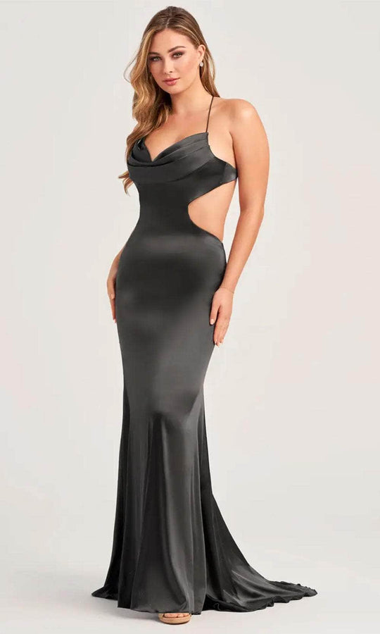 Colette By Daphne CL5282 - Cowl Neck Satin Prom Dress