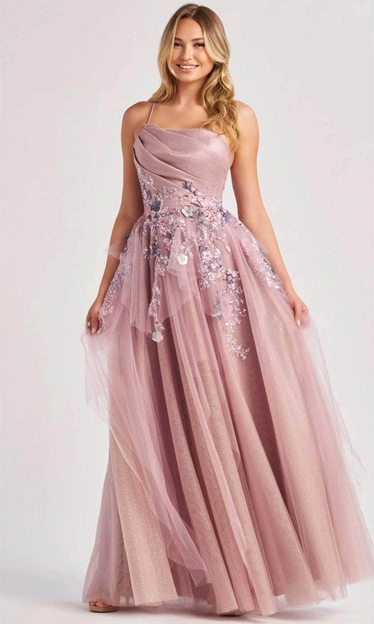 Colette By Daphne CL8400 - Floral Detail Prom Gown