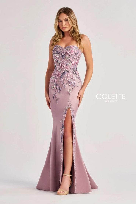 Colette By Daphne CL8410 - Mermaid Gown with Floral Embellishments