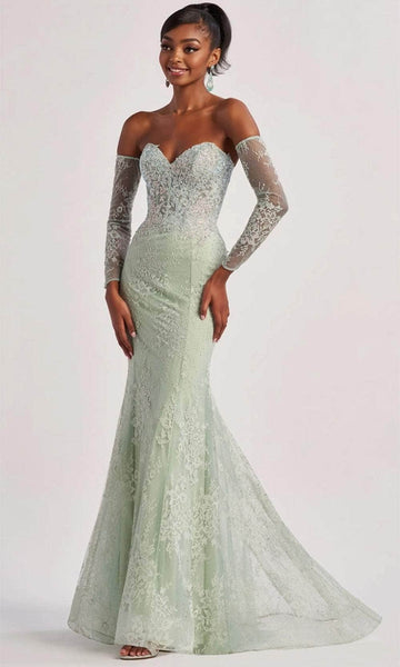 Colette By Daphne CL8415 - Long Allover Lace, Tulle, Accent Stones, Stretch Lining, Horsehair Mermaid Dress - Spaghetti Straps, Embellishments, Colette By Daphne CL8415 - Long Allover Lace, Tulle, Accent Stones, Stretch Lining, Horsehair Mermaid Dress - Spaghetti Straps, Embellishments,