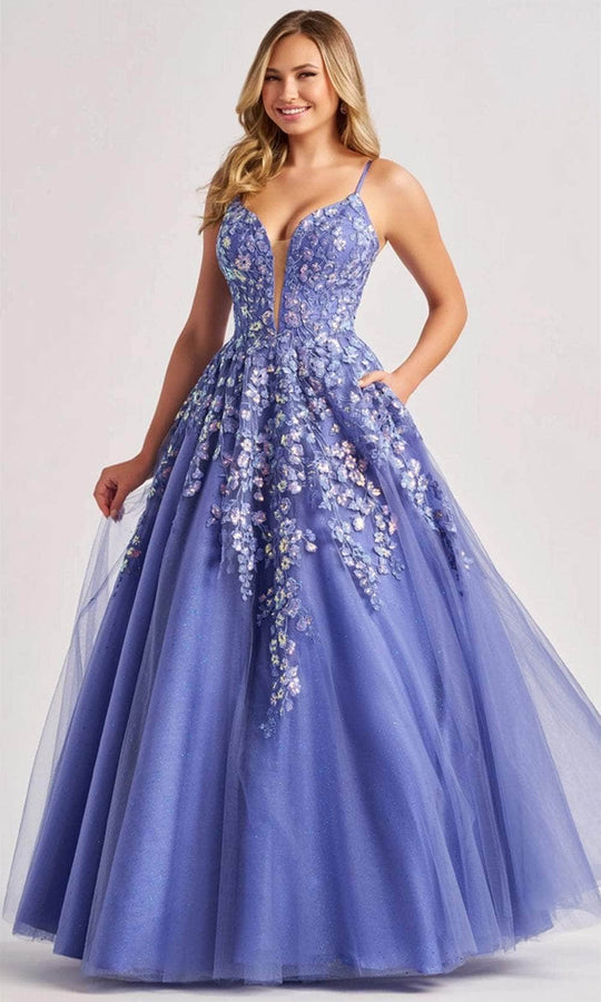 Colette By Daphne CL8420 - Floral Detail Prom Gown