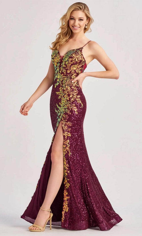 Colette By Daphne CL8425 - Floral Sequin Prom Gown