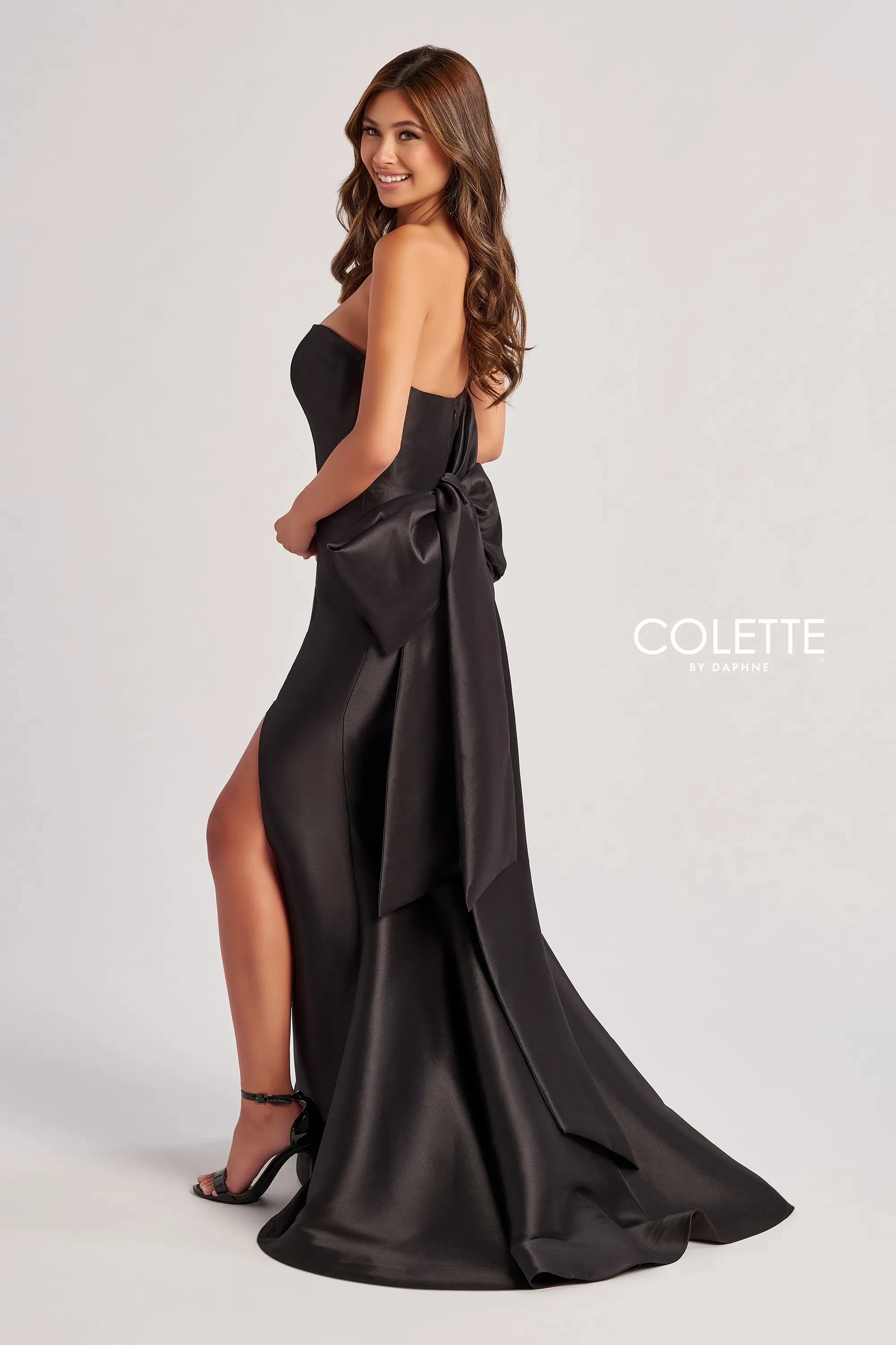 Colette by Daphne CL8470 Long Mermaid Slit Formal Prom Dress - Black / 0 Colette by Daphne CL8470 Long Mermaid Slit Formal Prom Dress - Black / 0