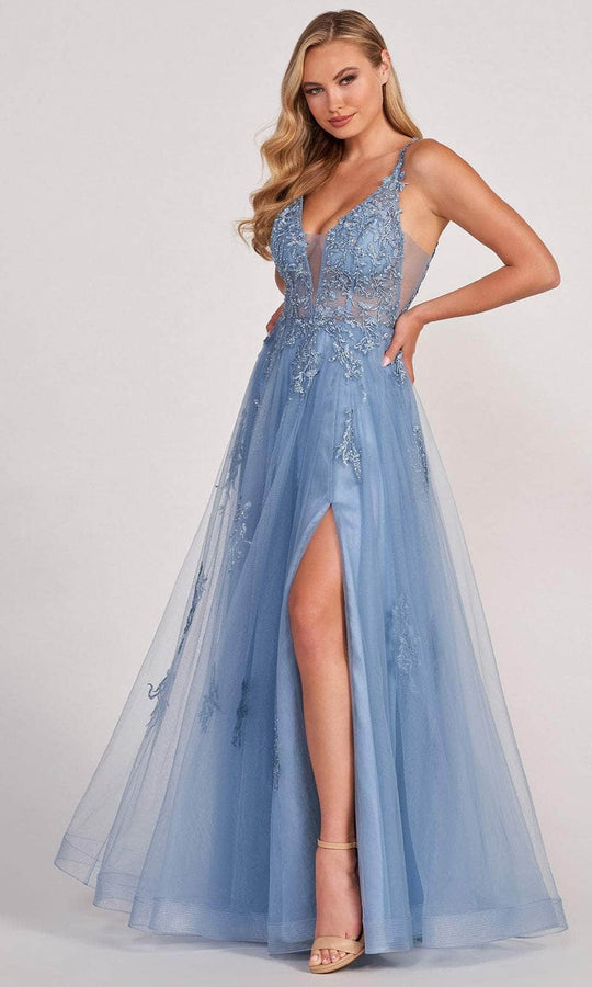 Colette for Mon Cheri CL2074 - Appliqued V-Neck Evening Dress