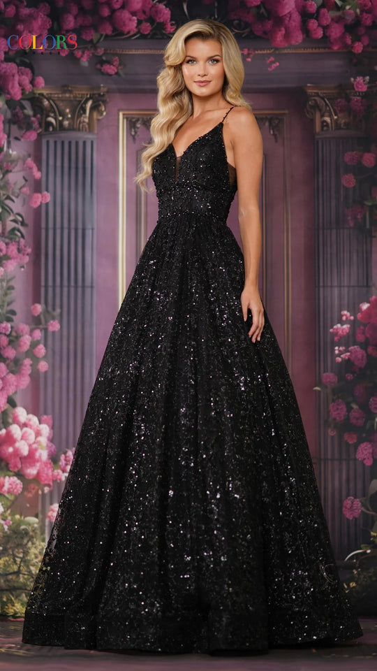 Colors Dress - 2288 Embellished Sweetheart Long Dress