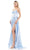 Colors Dress 3102 - Strapless Satin Prom Gown Special Occasion Dress 0 / Light Blue