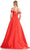 Colors Dress 3182 - Off Shoulder Mikado Prom Dress Special Occasion Dress 0 / Red