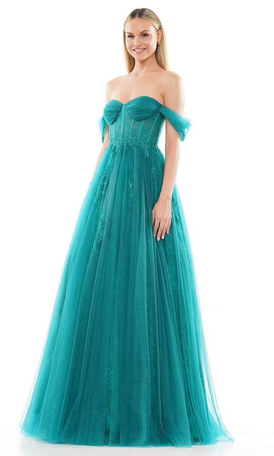 Colors Dress 3240 - Off Shoulder Tulle Prom Dress