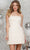 Colors Dress 3331 - Strapless Rosette Appliqued Cocktail Dress Special Occasion Dress 0 / Ivory