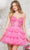 Colors Dress 3346 - Sequin Embroidered V-Neck Cocktail Dress Special Occasion Dress 0 / Hot Pink