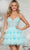 Colors Dress 3346 - Sequin Embroidered V-Neck Cocktail Dress Special Occasion Dress 0 / Mint